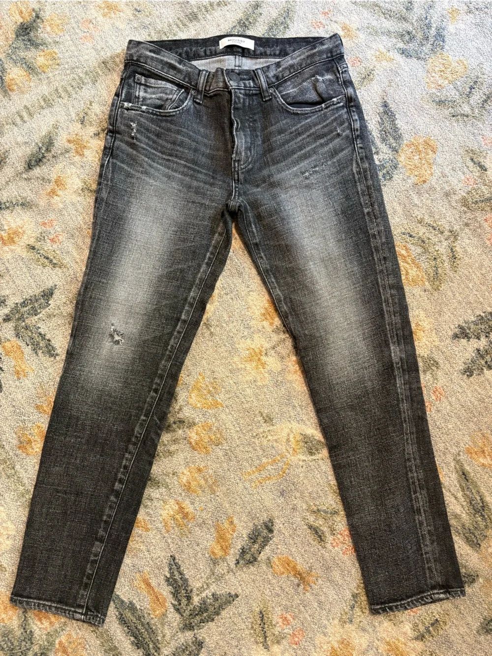 Moussy Distressed Faded Black Skinny Jeans size 26